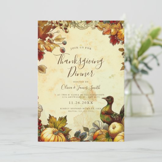 Rustige Thanksgiving Kaart (Staand voorkant)