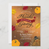 Rustige Thanksgiving laat Turkije pompoen Kaart (Voorkant)