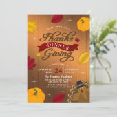 Rustige Thanksgiving laat Turkije pompoen Kaart (Staand voorkant)