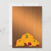 Rustige Thanksgiving laat Turkije pompoen Kaart (Achterkant)