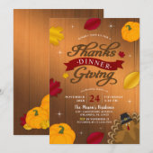 Rustige Thanksgiving laat Turkije pompoen Kaart (Voorkant / Achterkant)
