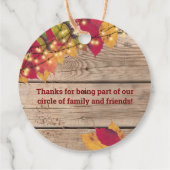 Rustige Thanksgiving laat vlakke lichten vallen Bedankjes Labels (Achterkant)