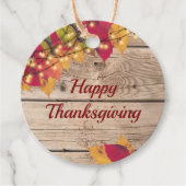 Rustige Thanksgiving laat vlakke lichten vallen Bedankjes Labels (Voorkant)