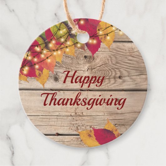 Rustige Thanksgiving laat vlakke lichten vallen Bedankjes Labels (Voorkant)