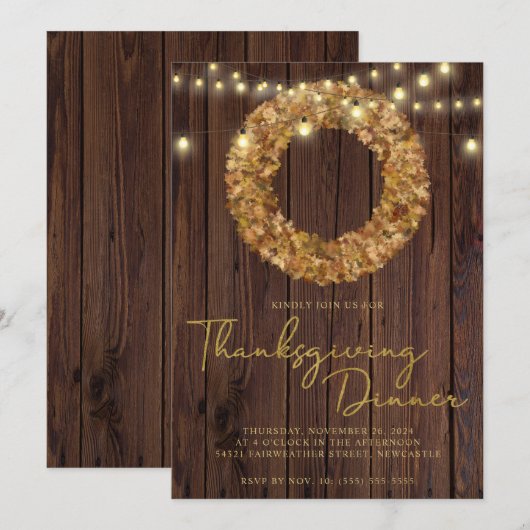 Rustige Thanksgiving met dragerlamphout Kaart (Voorkant / Achterkant)