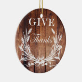 rustige Thanksgiving met schuurhout geeft bedankt Keramisch Ornament (Rechts)