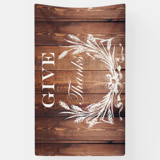 rustige Thanksgiving met schuurhout geeft bedankt Spandoek (Verticaal)