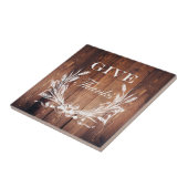 rustige Thanksgiving met schuurhout geeft bedankt Tegeltje (Zijkant)