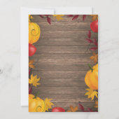 Rustige Thanksgiving Najaar Herfst Dinner Party Kaart (Achterkant)