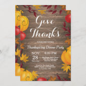 Rustige Thanksgiving Najaar Herfst Dinner Party Kaart (Voorkant / Achterkant)