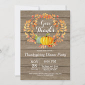 Rustige Thanksgiving Najaar Herfst Dinner Party Kaart (Voorkant)