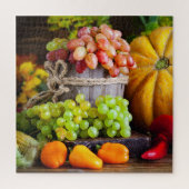 Rustige Thanksgiving oogst groenten en fruit Legpuzzel (Verticaal)