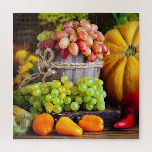 Rustige Thanksgiving oogst groenten en fruit Legpuzzel (Verticaal)