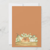 Rustige Thanksgiving Pompoen Diner Kaart (Achterkant)
