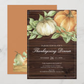 Rustige Thanksgiving Pompoen Diner Kaart (Voorkant / Achterkant)
