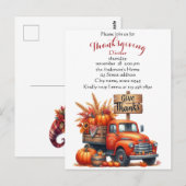 Rustige Thanksgiving Pompoen Waterverf Herfst Briefkaart (Voorkant / Achterkant)