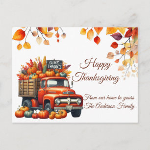 Rustige Thanksgiving Pompoen Waterverf Herfst Briefkaart