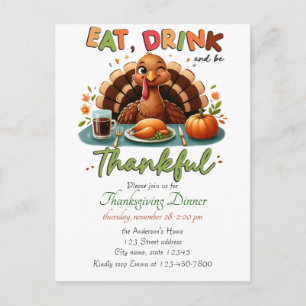 Rustige Thanksgiving Pompoen Waterverf Herfst Feestdagenkaart