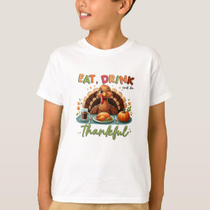 Rustige Thanksgiving Pompoen Waterverf Herfst T-shirt