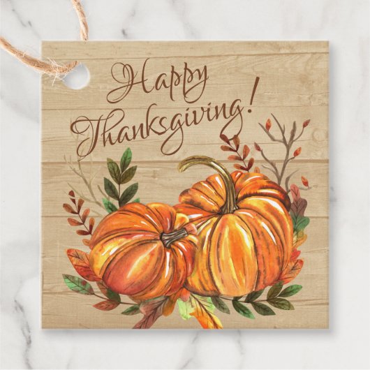Rustige Thanksgiving Pompoenen Bedankjes Labels (Voorkant)