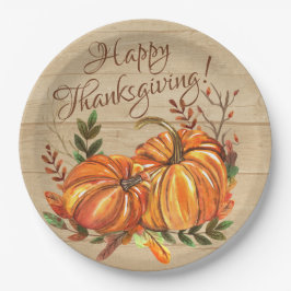 Rustige Thanksgiving Pompoenen Papieren Bordje