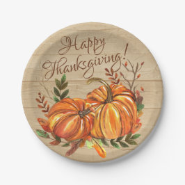 Rustige Thanksgiving Pompoenen Papieren Bordje
