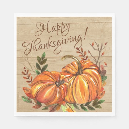 Rustige Thanksgiving Pompoenen Servet (Voorkant)