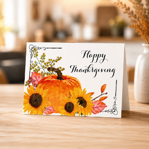 Rustige Thanksgiving Pompoenen Zonnebloem Kaart