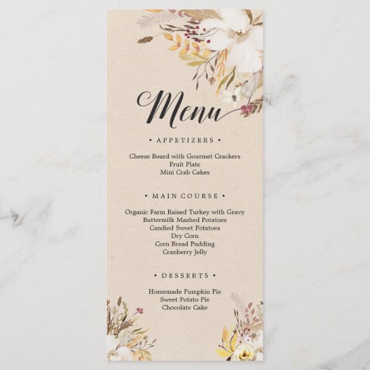 Rustige Thanksgiving Prayer Kaart Tabel Decor (Achterkant)