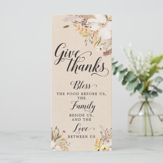 Rustige Thanksgiving Prayer Kaart Tabel Decor (Staand voorkant)