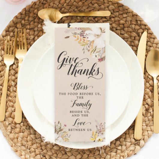 Rustige Thanksgiving Prayer Kaart Tabel Decor