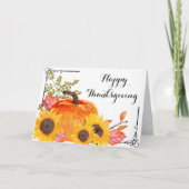 Rustige Thanksgiving Pumpkins Sunflower Kaart (Voorkant)