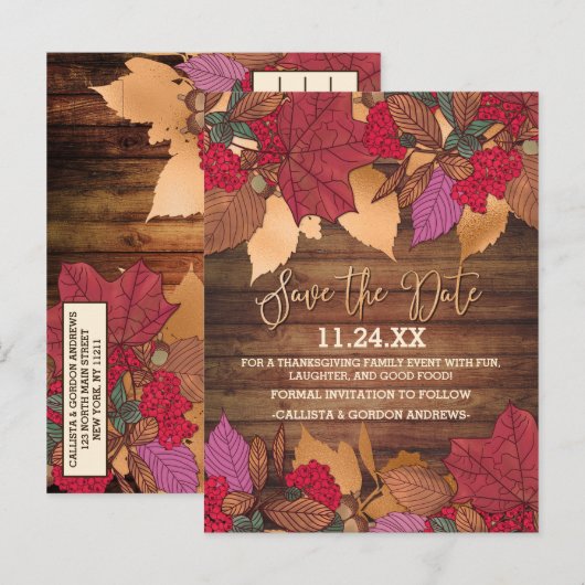 Rustige Thanksgiving rode bruine vallei uit het la Aankondigingskaart (Voorkant / Achterkant)