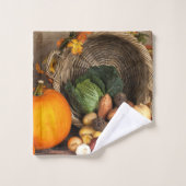 Rustige Thanksgiving Tafel Bounful Harvest Bad Handdoek (Wasdoekje)