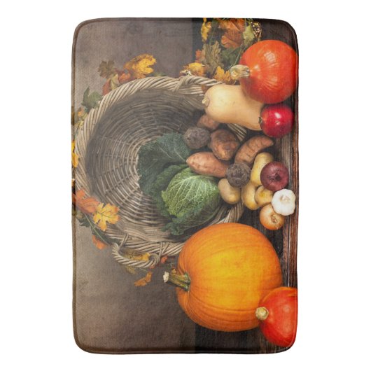 Rustige Thanksgiving Tafel Bounful Harvest Badmat (Voorkant Verticaal)