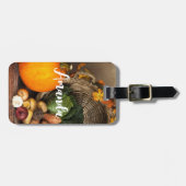 Rustige Thanksgiving Tafel Bounful Harvest Bagagelabel (Voorkant horizontaal)