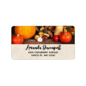 Rustige Thanksgiving Tafel Bounful Harvest Etiket (Voorkant)