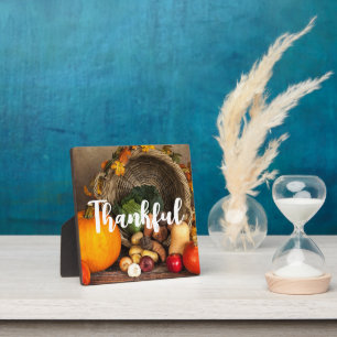 Rustige Thanksgiving Tafel Bounful Harvest Fotoplaat