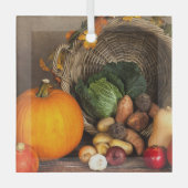 Rustige Thanksgiving Tafel Bounful Harvest Glas Ornament (Voorkant)