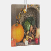 Rustige Thanksgiving Tafel Bounful Harvest Glas Ornament (Voorkant Rechts)