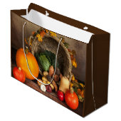 Rustige Thanksgiving Tafel Bounful Harvest Groot Cadeauzakje (Voorkant Gekanteld)