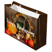 Rustige Thanksgiving Tafel Bounful Harvest Groot Cadeauzakje (Voorkant Gekanteld)