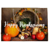 Rustige Thanksgiving Tafel Bounful Harvest Groot Cadeauzakje (Achterkant)
