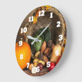 Rustige Thanksgiving Tafel Bounful Harvest Grote Klok (Hoek)