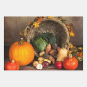 Rustige Thanksgiving Tafel Bounful Harvest Inpakpapier Vel (Voorkant)