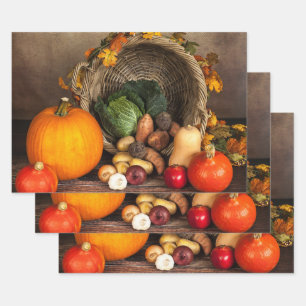 Rustige Thanksgiving Tafel Bounful Harvest Inpakpapier Vel