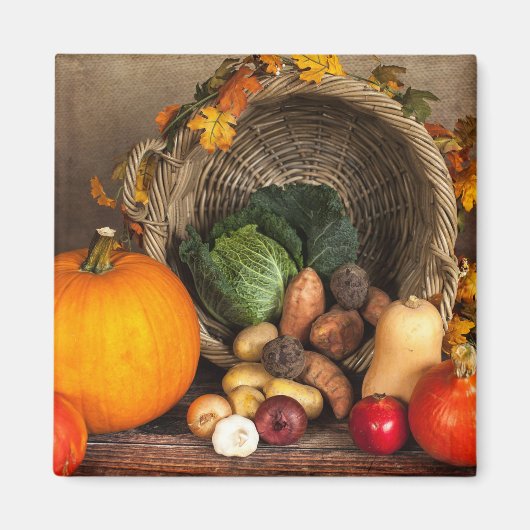 Rustige Thanksgiving Tafel Bounful Harvest Magneet (Voorkant)
