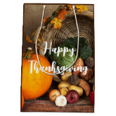 Rustige Thanksgiving Tafel Bounful Harvest Medium Cadeauzakje (Achterkant)