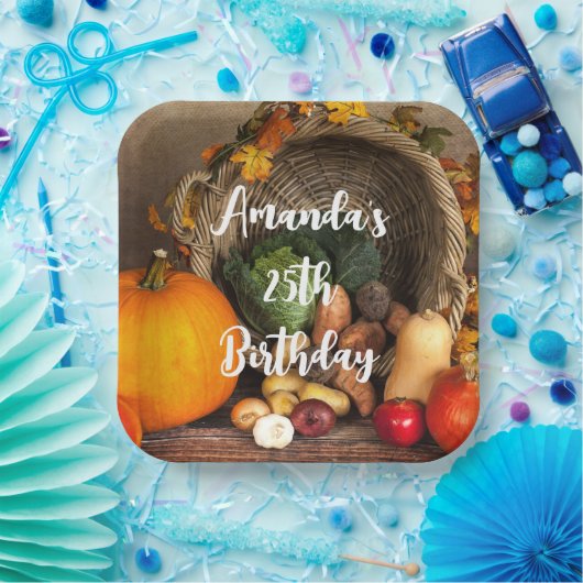 Rustige Thanksgiving Tafel Bounful Harvest Papieren Bordje (Feest)