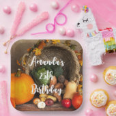 Rustige Thanksgiving Tafel Bounful Harvest Papieren Bordje (Feest)